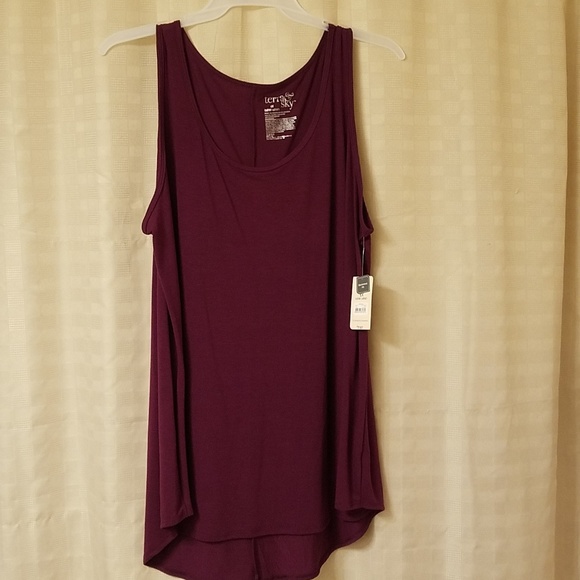 Terra & Sky Tops - NWT wine burgundy tank plus size